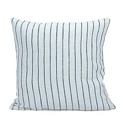 Povlak na polštář - Rumi stripe cotton cushion cover (světle modrá/tmavomodrá/krémová)