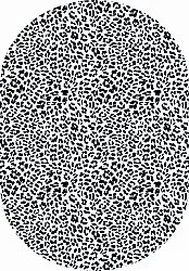 Oválný koberec - Leopard (černá/bílá)