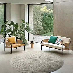 Kulatý koberec - Amberley Natural Cotton Shaggy (špinavě bílá)