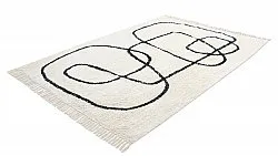 Shaggy koberce - Bavello Natural Cotton Shaggy (offwhite/černá)