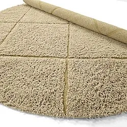 Kulatý koberec - Bellevue Natural Cotton Shaggy (béžová/hnědá)