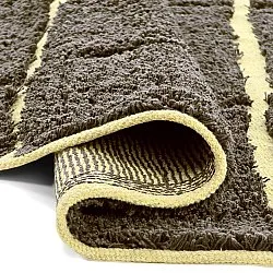 Kulatý koberec - Bellevue Natural Cotton Shaggy (hnědá/žlutá)