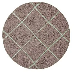 Kulatý koberec - Bellevue Natural Cotton Shaggy (taupe/zelená)