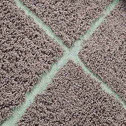 Kulatý koberec - Bellevue Natural Cotton Shaggy (taupe/zelená)