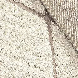 Kulatý koberec - Bellevue Natural Cotton Shaggy (šedobílá/béžová)