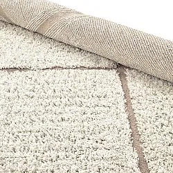 Kulatý koberec - Bellevue Natural Cotton Shaggy (šedobílá/béžová)