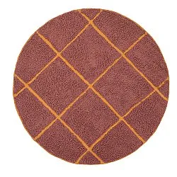 Kulatý koberec - Bellevue Natural Cotton Shaggy (červená/oranžová)