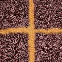 Kulatý koberec - Bellevue Natural Cotton Shaggy (červená/oranžová)