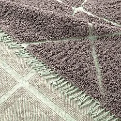 Shaggy koberce - Bellevue Natural Cotton Shaggy (taupe/zelená)