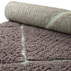 Shaggy koberce - Bellevue Natural Cotton Shaggy (taupe/zelená)