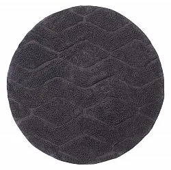 Kulatý koberec - Brynn Natural Cotton Shaggy (černá)