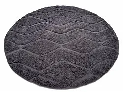 Kulatý koberec - Brynn Natural Cotton Shaggy (černá)
