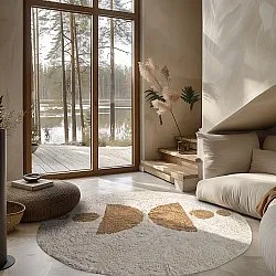 Kulatý koberec - Cervia Natural Cotton Shaggy (béžová)