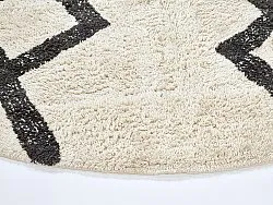 Kulatý koberec - Chablis Natural Cotton Shaggy (offwhite/černá)