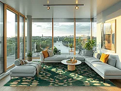 Wiltonský koberec - Circe (zelená/zlatá)