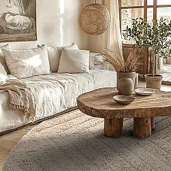 Kulatý koberec - Conara Natural Cotton Shaggy (béžový)