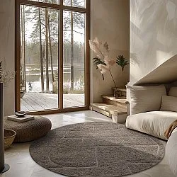 Kulatý koberec - Cremona Natural Cotton Shaggy (taupe)