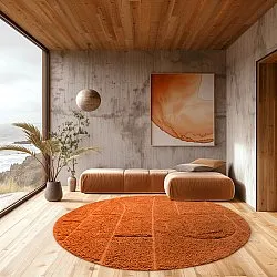Kulatý koberec - Cremona Natural Cotton Shaggy (oranžová)