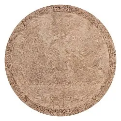 Kulatý koberec - Ebba Natural Cotton Shaggy (hnědý)