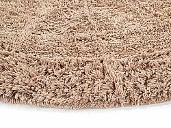 Kulatý koberec - Ebba Natural Cotton Shaggy (hnědý)