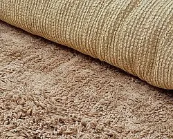 Kulatý koberec - Ebba Natural Cotton Shaggy (hnědý)