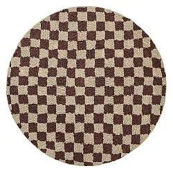 Kulatý koberec - Elsey Natural Cotton Shaggy (béžová/hnědá)