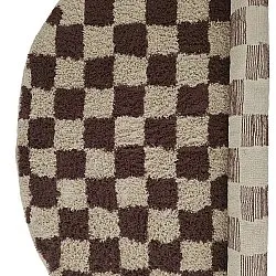 Kulatý koberec - Elsey Natural Cotton Shaggy (béžová/hnědá)