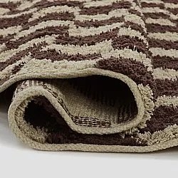 Kulatý koberec - Elsey Natural Cotton Shaggy (béžová/hnědá)