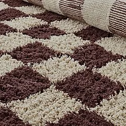 Kulatý koberec - Elsey Natural Cotton Shaggy (béžová/hnědá)