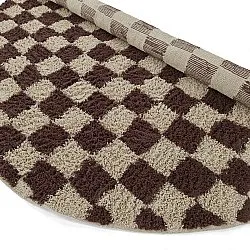 Kulatý koberec - Elsey Natural Cotton Shaggy (béžová/hnědá)