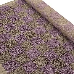 Shaggy koberce - Elsey Natural Cotton Shaggy (hnědá/fialová)