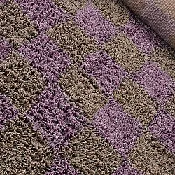 Shaggy koberce - Elsey Natural Cotton Shaggy (hnědá/fialová)