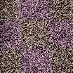 Shaggy koberce - Elsey Natural Cotton Shaggy (hnědá/fialová)