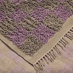 Shaggy koberce - Elsey Natural Cotton Shaggy (hnědá/fialová)