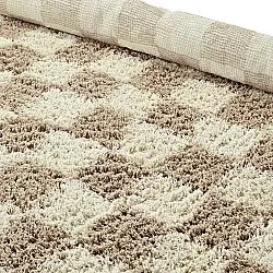 Kulatý koberec - Elsey Natural Cotton Shaggy (smetana/písek)