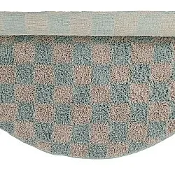 Kulatý koberec - Elsey Natural Cotton Shaggy (šedá/růžová)