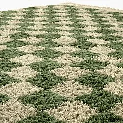 Shaggy koberce - Elsey Natural Cotton Shaggy (zelená/béžová)