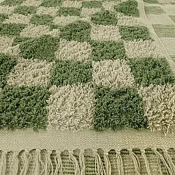 Shaggy koberce - Elsey Natural Cotton Shaggy (zelená/béžová)
