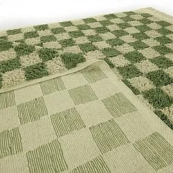 Shaggy koberce - Elsey Natural Cotton Shaggy (zelená/béžová)