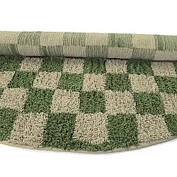 Kulatý koberec - Elsey Natural Cotton Shaggy (zelená/béžová)