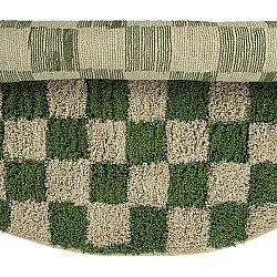 Kulatý koberec - Elsey Natural Cotton Shaggy (zelená/béžová)