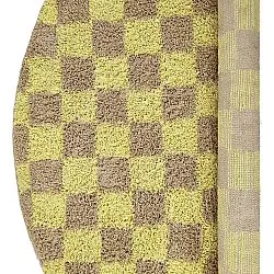 Kulatý koberec - Elsey Natural Cotton Shaggy (žlutá/béžový)
