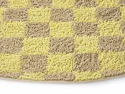 Kulatý koberec - Elsey Natural Cotton Shaggy (žlutá/béžový)