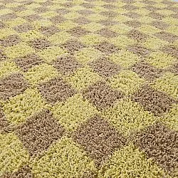 Kulatý koberec - Elsey Natural Cotton Shaggy (žlutá/béžový)