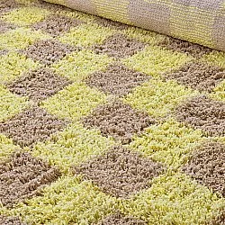 Kulatý koberec - Elsey Natural Cotton Shaggy (žlutá/béžový)