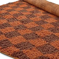 Kulatý koberec - Elsey Natural Cotton Shaggy (oranžová/červená)