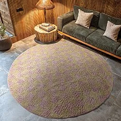 Kulatý koberec - Elsey Natural Cotton Shaggy (růžová/oranžová)