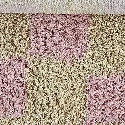 Kulatý koberec - Elsey Natural Cotton Shaggy (růžová/oranžová)