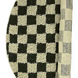 Kulatý koberec - Elsey Natural Cotton Shaggy (černá/béžová)