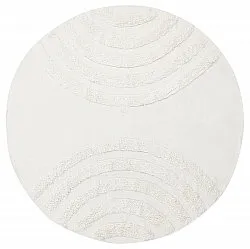 Kulatý koberec - Everly Natural Cotton Shaggy (offwhite)